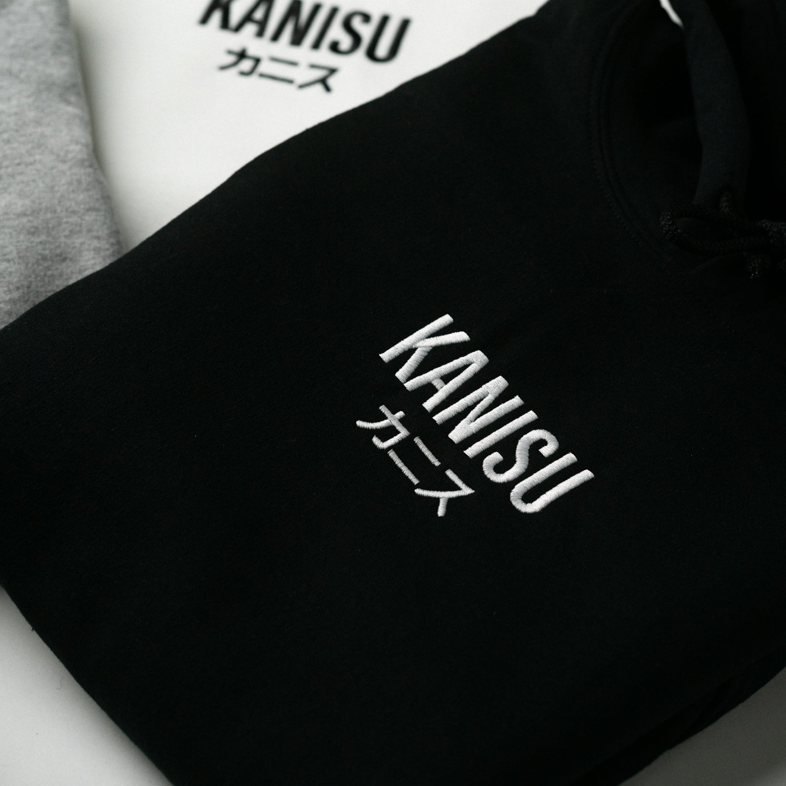 Kanisu black hoodie, folded hoodie