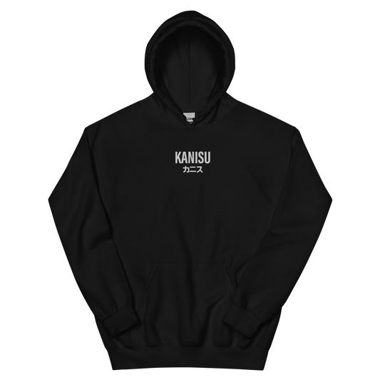 Kanisu black hoodie, frontside